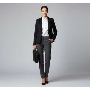 Butik Dayi Women's Black Notch Lapel Single Button Suit Blazer Coat Size 8